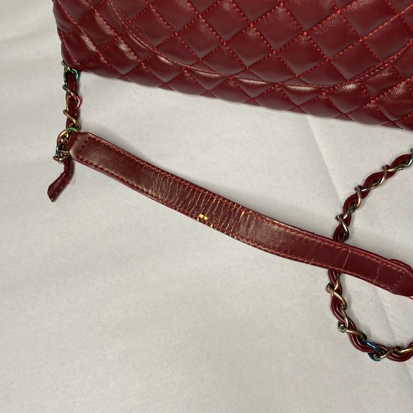 Vintage chanel CoCo medium burgundy purse - Picture 6 of 16